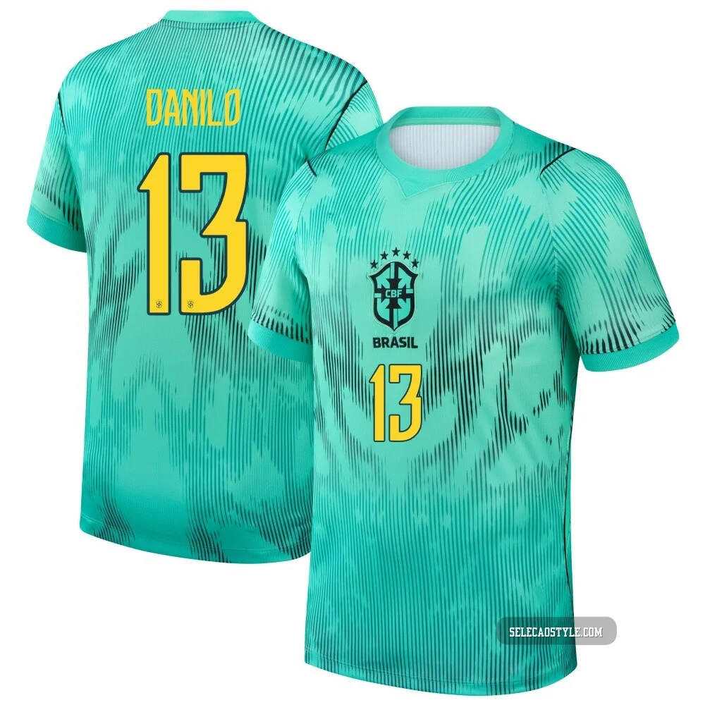 Danilo ＃13 Brazil National Team Replica Green Youth 2026