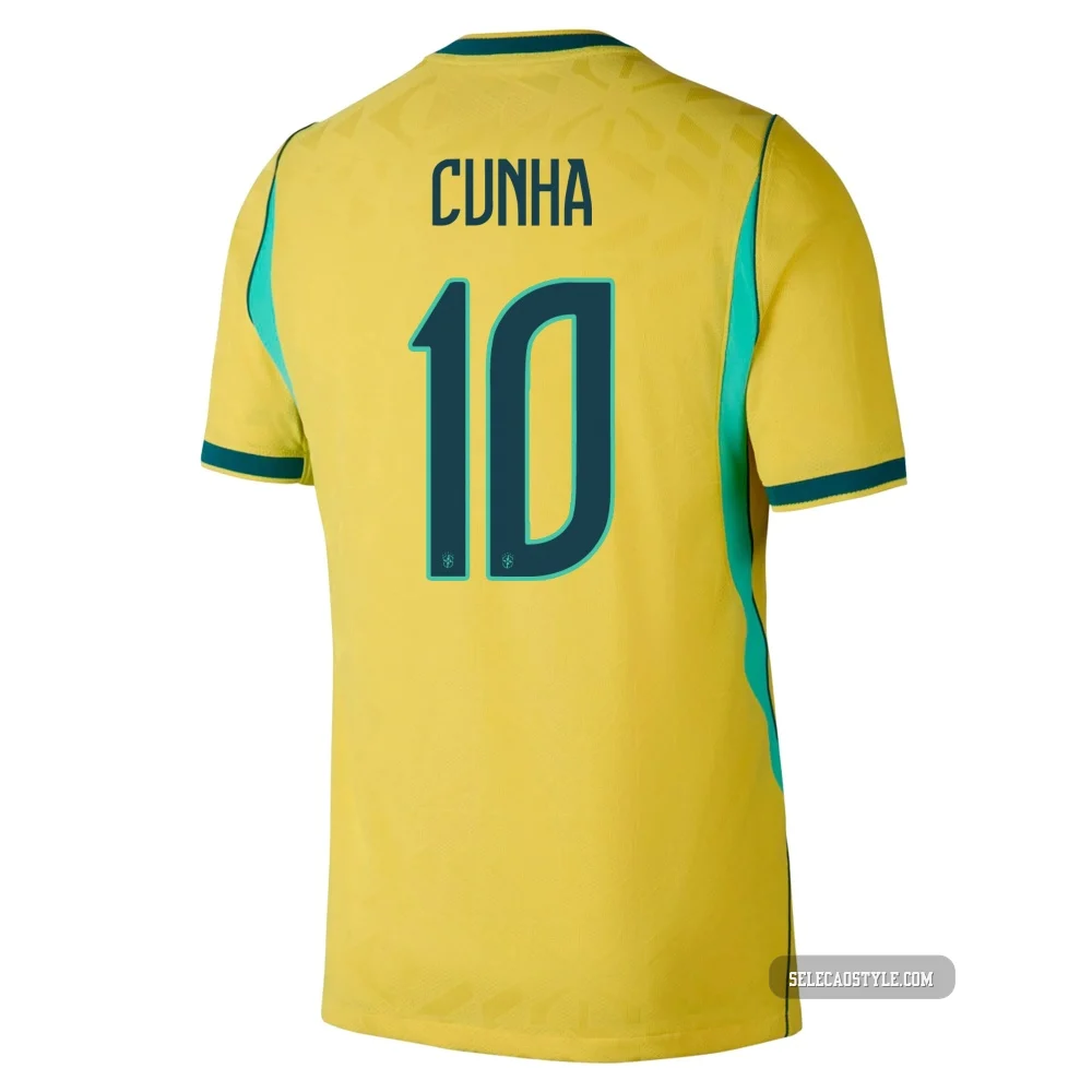 Matheus Cunha ＃10 Brazil National Team Replica Yellow Youth 2026